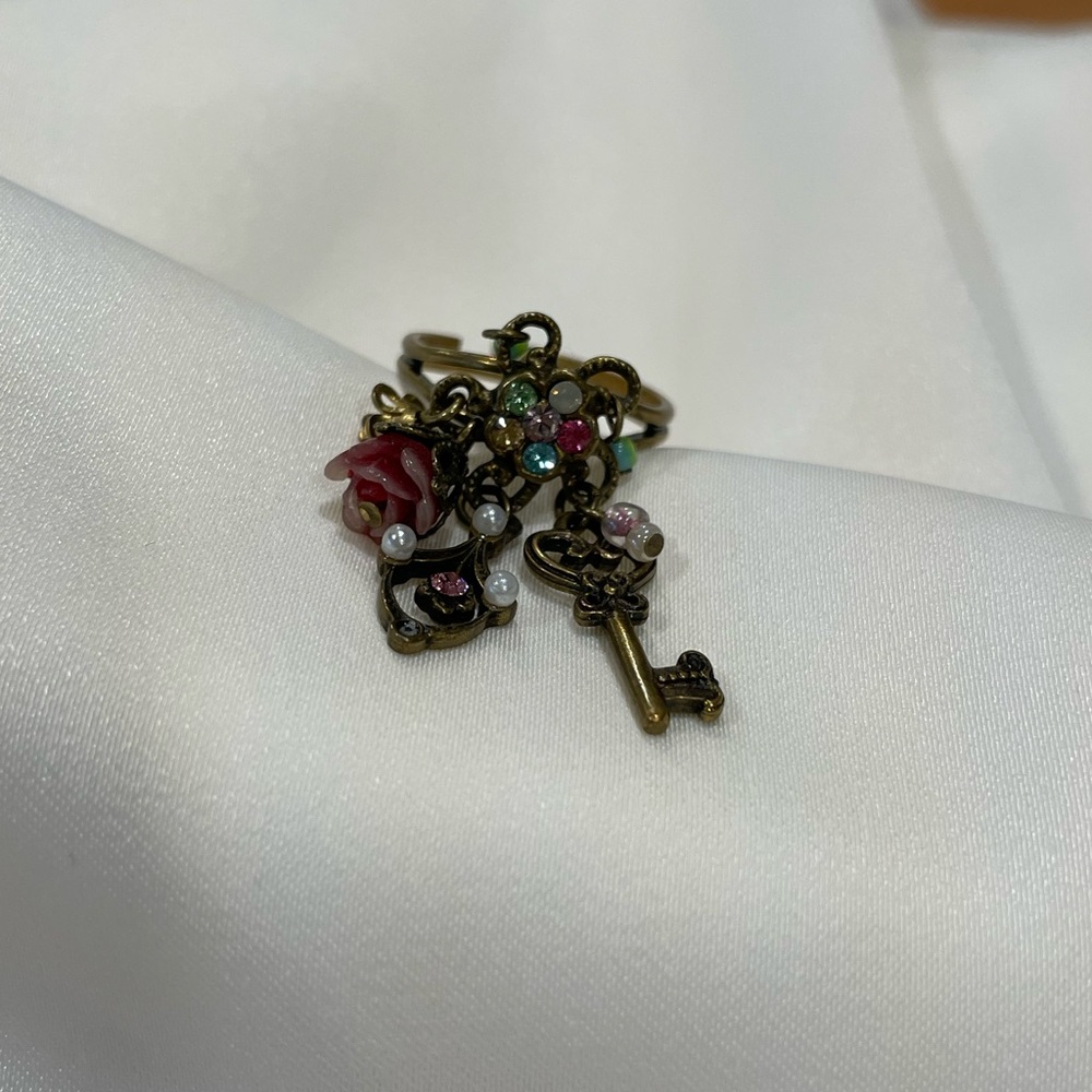 Michal Negrin Charm Ring with Floral Charms